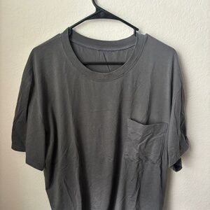 Lululemon Fundamental Tee Oversized Fit Pocket, Mens, Size L, Grey